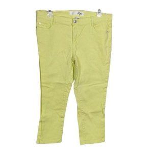 Joey Fresh Neon Yellow Capri Crop Jeans 10 Y2K  Slim Coupe Etroite